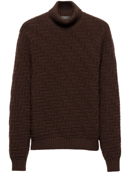 Pull à logo triangle en émail - Prada - Modalova