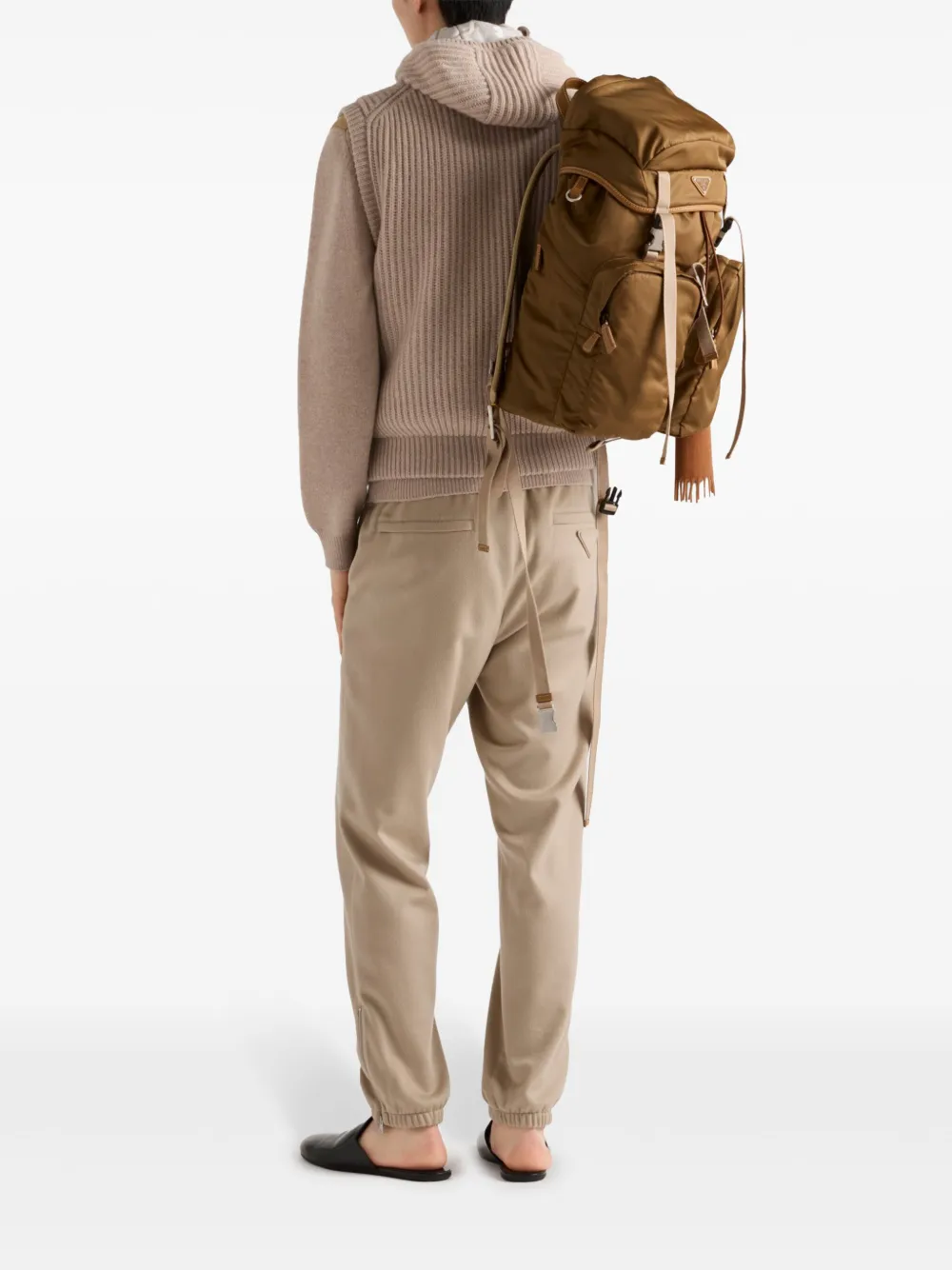 Prada Kasjmier spencer met capuchon Beige