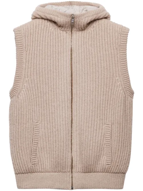 Hoodie sans manches en cachemire - Prada - Modalova