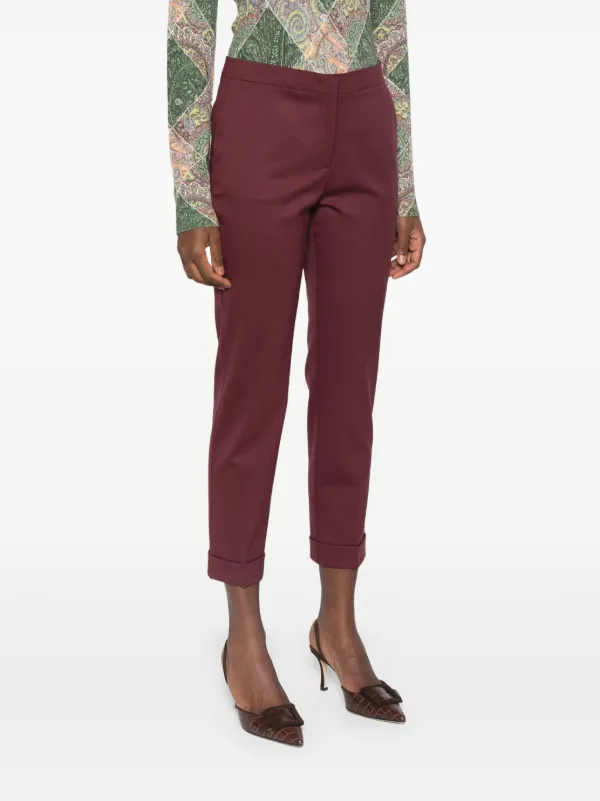 エトロ　ボトムスクロップドパンツMサイズ ETRO クロップドパンツ | レッド | FARFETCH JP