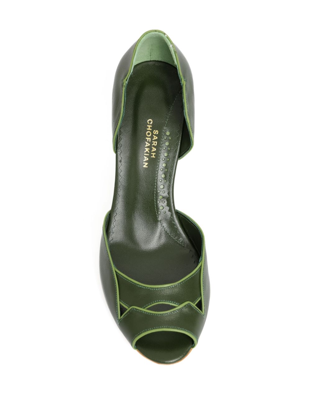 Sarah Chofakian 75 mm Leger pumps Groen