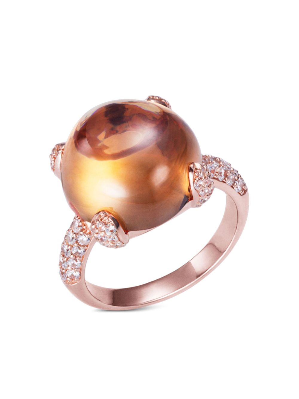 Anabela Chan 18kt rose gold vermeil Sugarloaf citrine ring - Pink