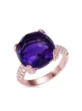 Anabela Chan 18kt rose gold vermeil Sugarloaf faceted amethyst ring - Pink