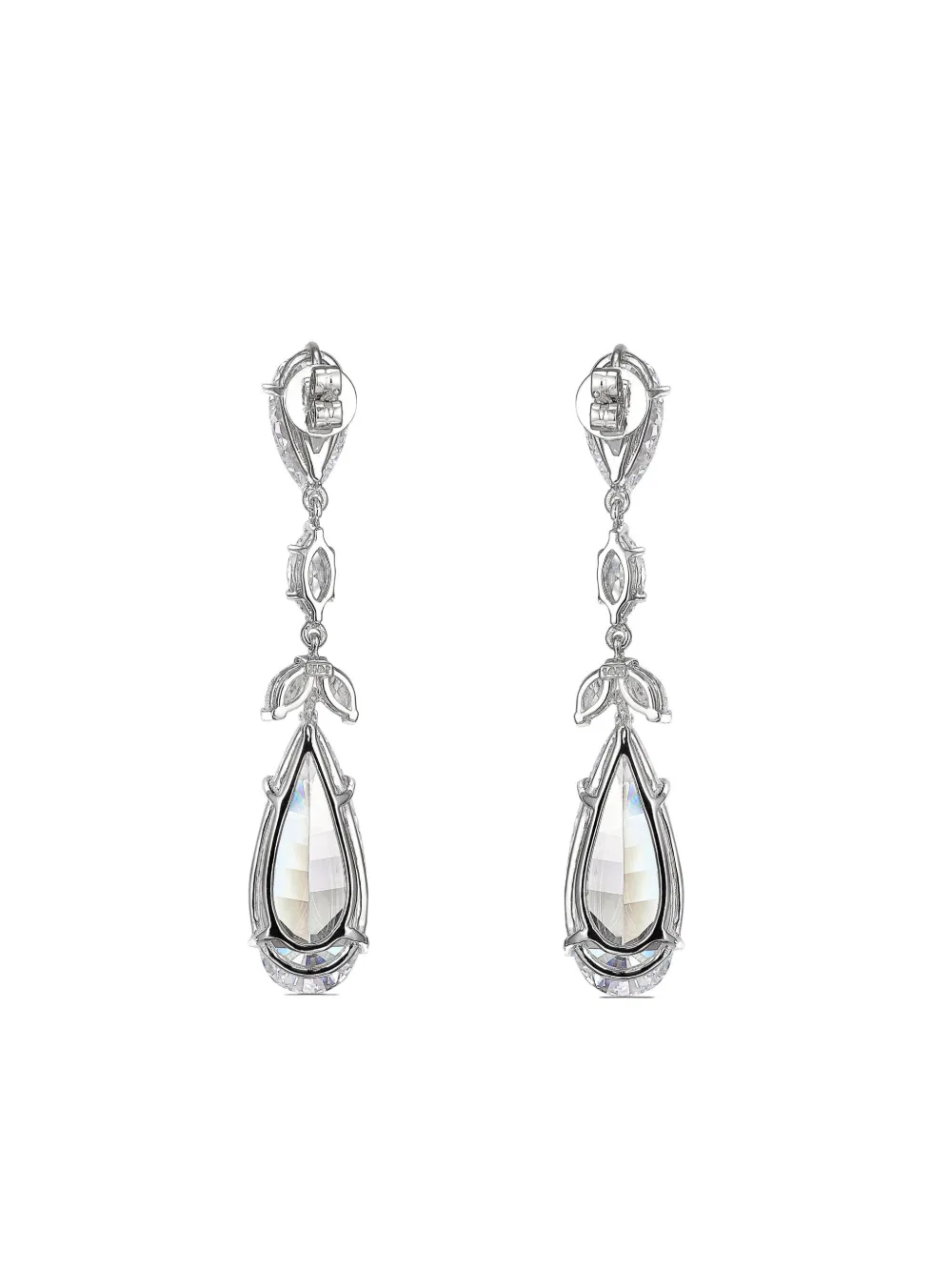 Anabela Chan 18kt White Gold Calla Lily Diamond Earrings In Silver