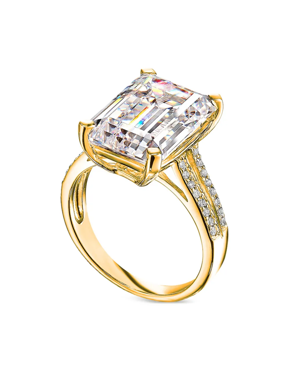 Anabela Chan 18kt geelgouden Shard ring met diamant