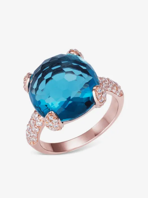 Anabela Chan 18kt rose gold vermeil Sugarloaf faceted topaz ring