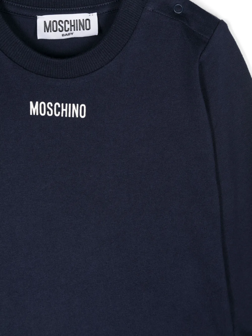 Moschino Kids T-shirt en tuinbroek met teddybeerpatch Blauw