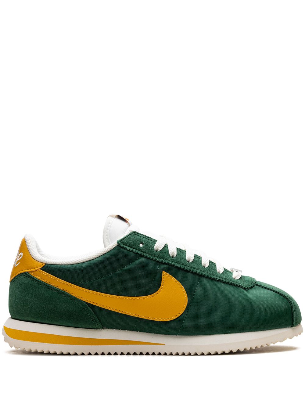 Nike cortez green and white best sale