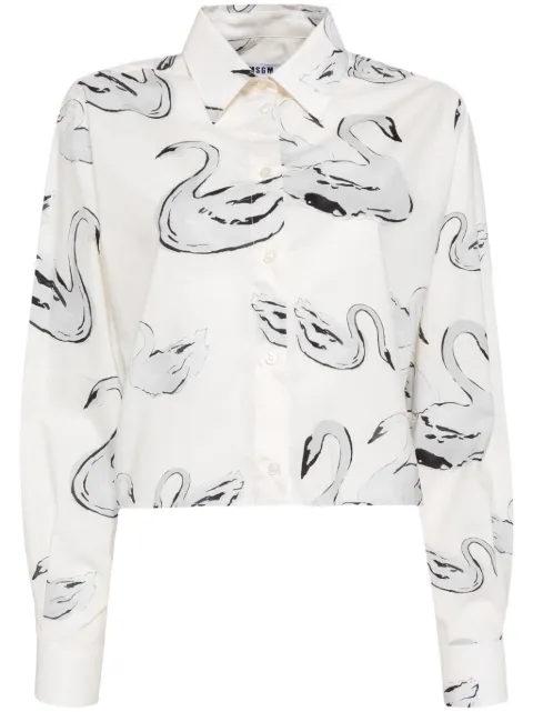 MSGM printed cropped shirt