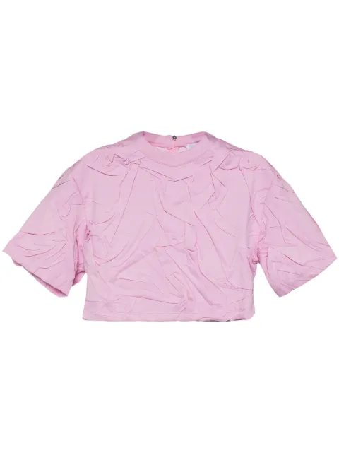 MSGM pleated cotton T-shirt