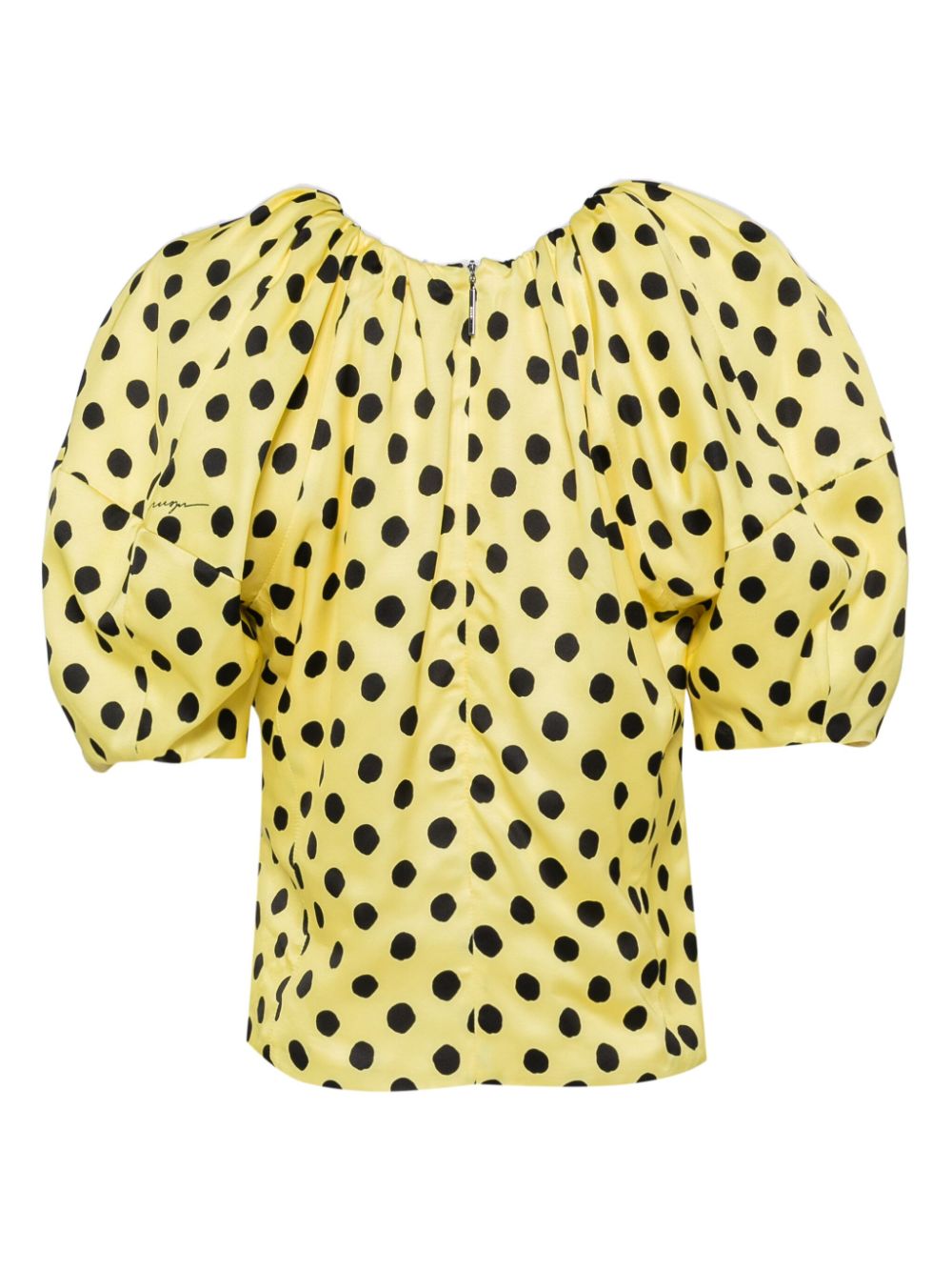 Shop Msgm Polka Dot-print Blouse In Yellow