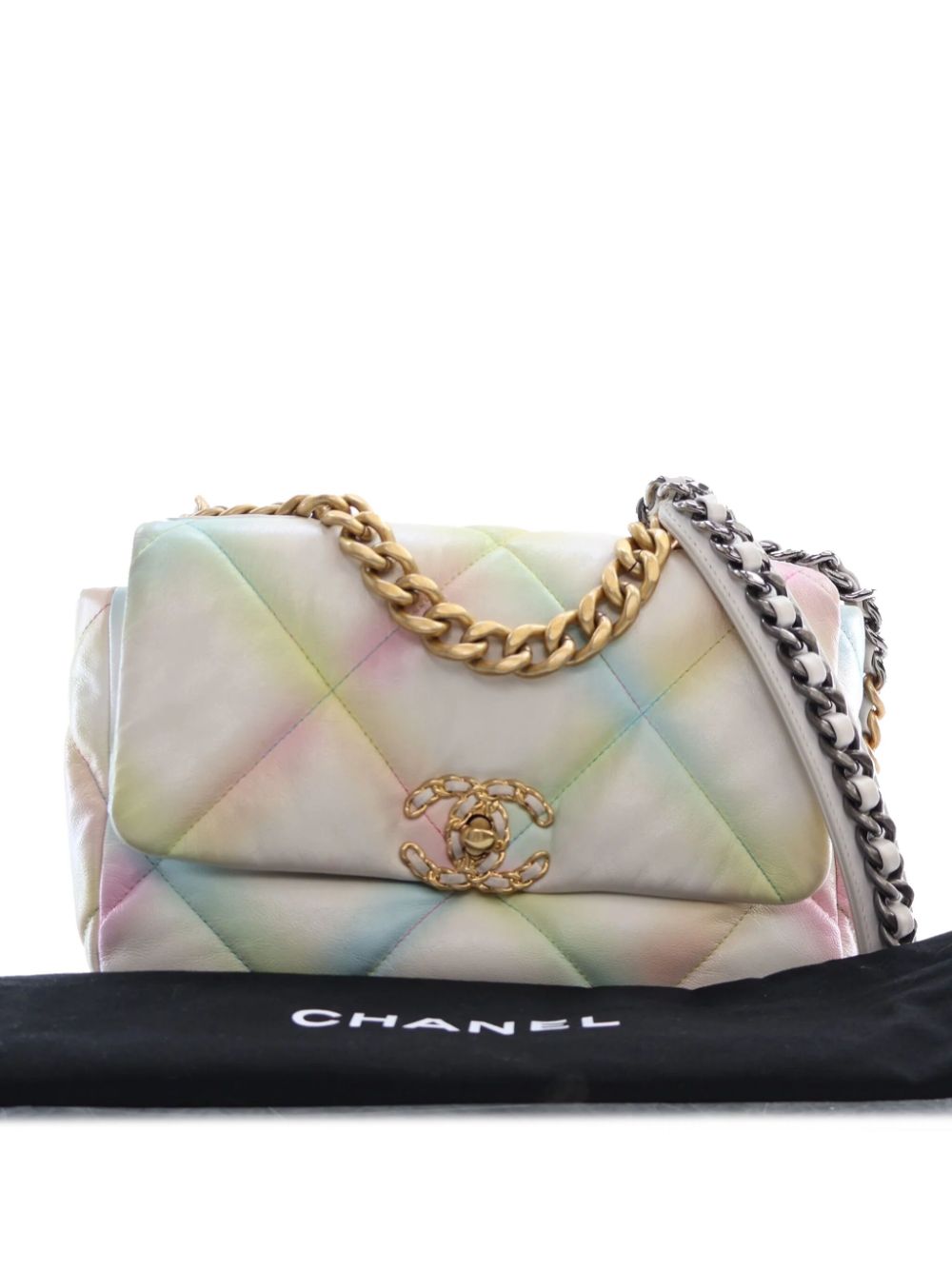 CHANEL 2022 Medium Printed Goatskin 19 Flap satchel Women