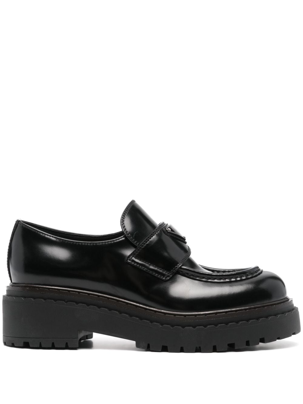 Prada Leren loafers Zwart