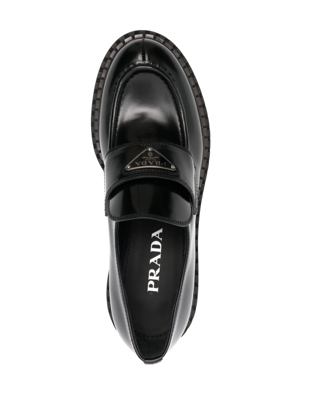 Prada Leren loafers Zwart