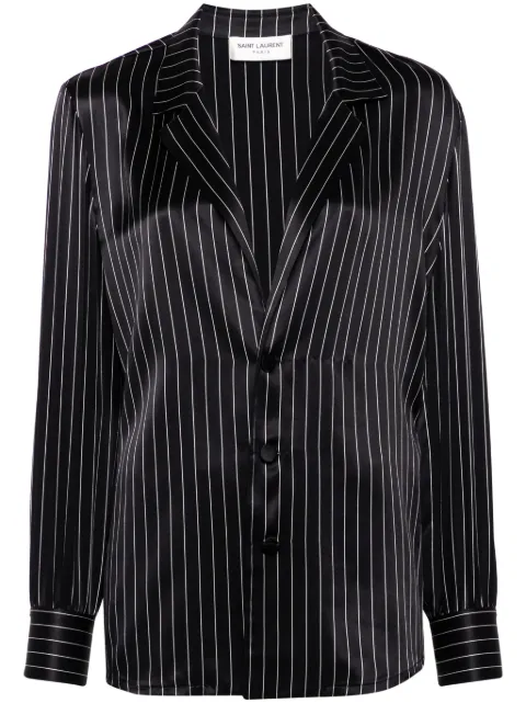 Saint Laurent striped silk pajam shirt