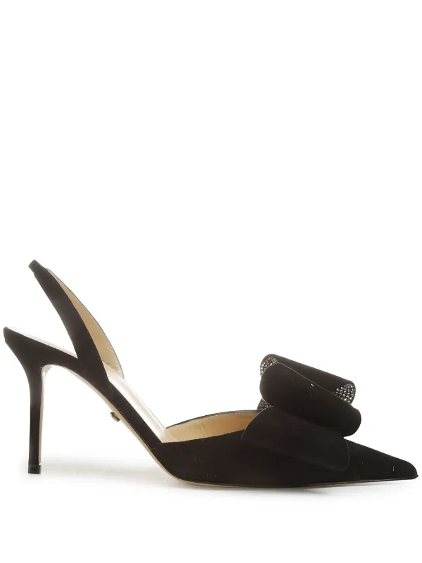 サンダル・ミュール MACH & MACH Black satin Le Cadeau sandals MACH & MACH Le Cadeau 95mm Slingback Pumps | Black | FARFETCH