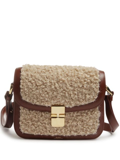 A.P.C. faux-fur detailing shoulder bag Women