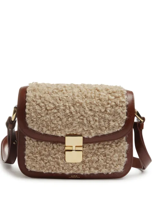 Sac porté épaule à détails en fourrure artificielle - A.P.C. - Modalova