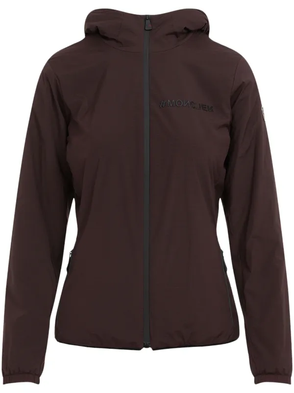 Moncler Grenoble Monogram-plaque Hooded Jacket in Brown