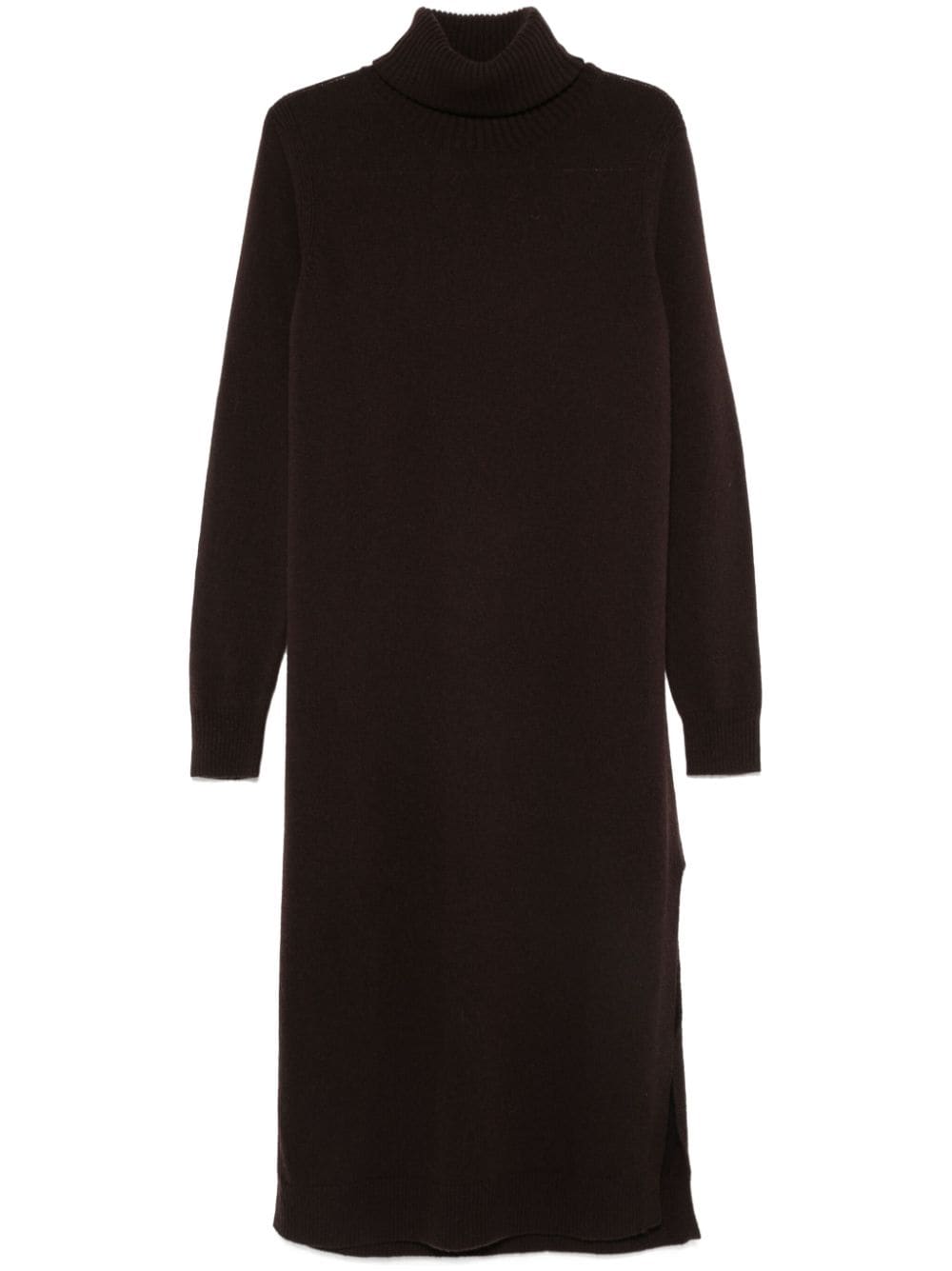 Shop Roberto Collina Roll-neck Midi Dress In Braun