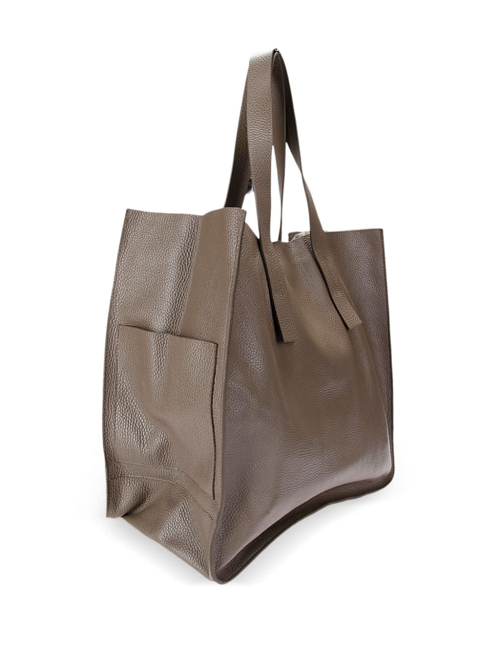 Shop P.a.r.o.s.h Leather Tote Bag In Grey