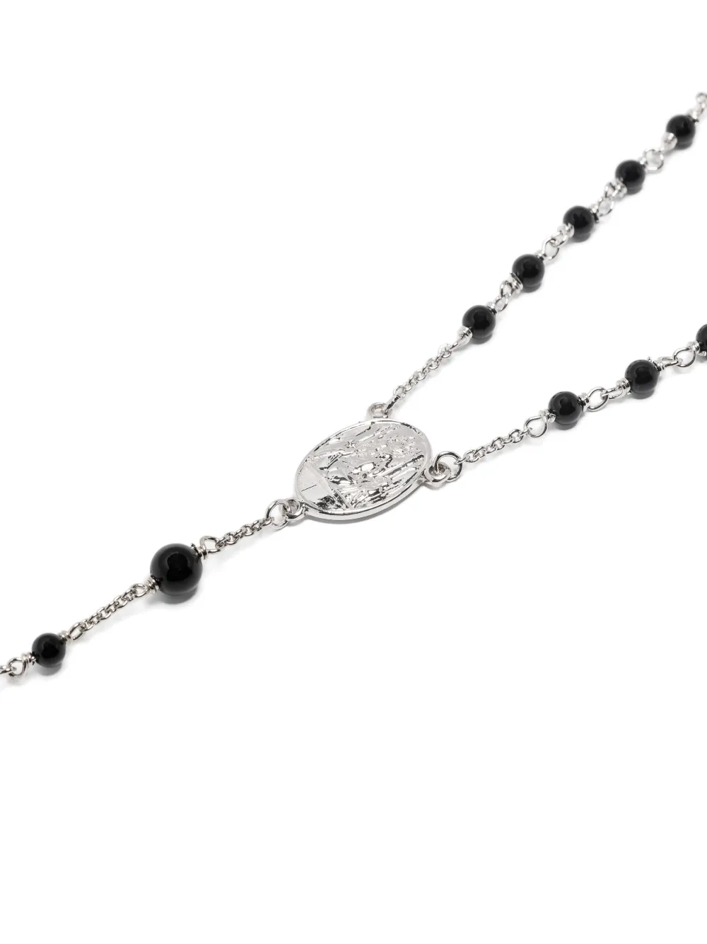 Dolce & Gabbana Brass Rosary With Natural Stones In Silver