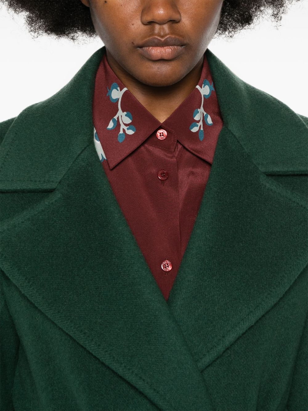 Shop Etro Felted Coat In Green