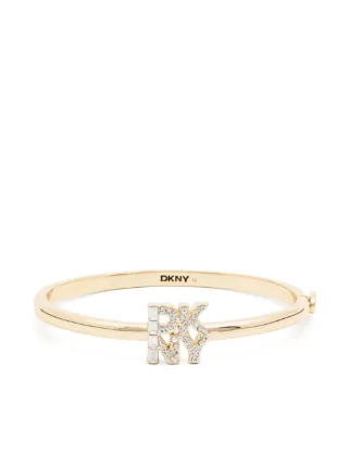 DKNY Crystal Logo Bangle Gold FARFETCH