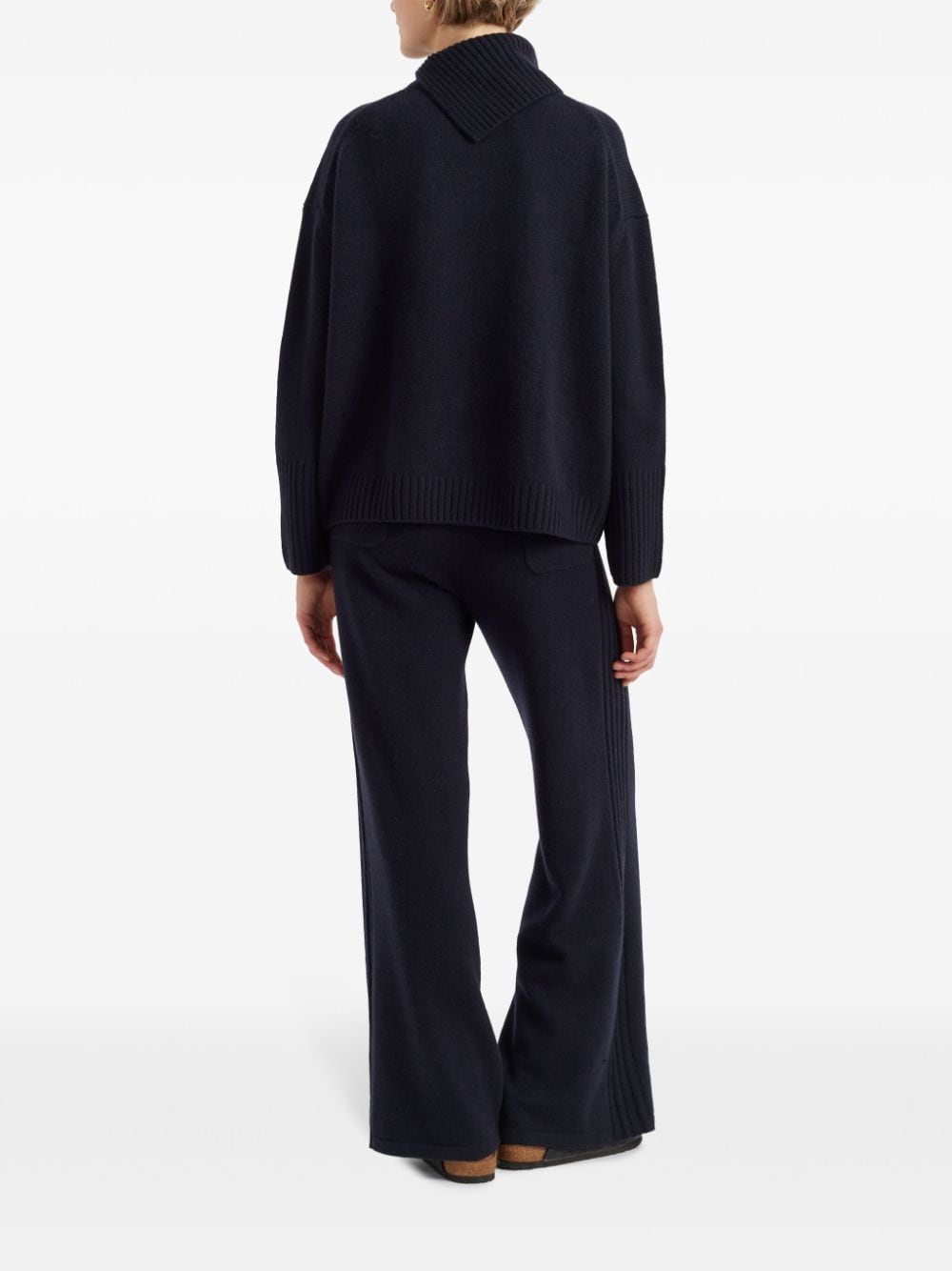 Shop Chinti & Parker Cashmere Flared Trousers In Blue