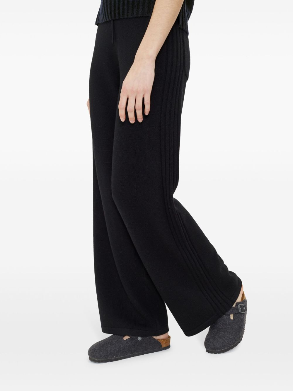 Shop Chinti & Parker Cashmere Flared Trousers In Black