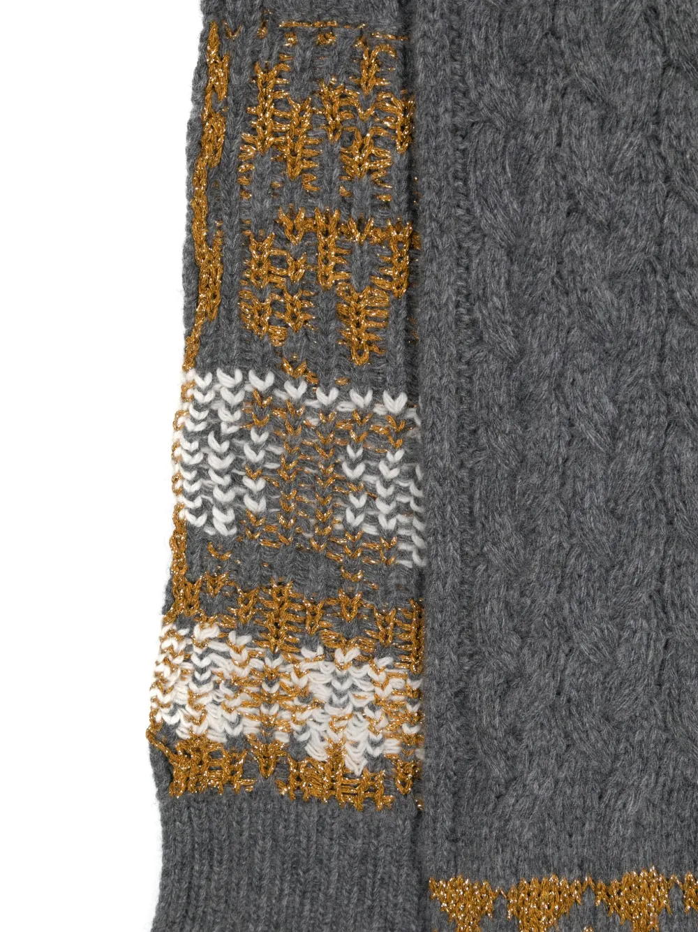 ERMANNO FIRENZE Intarsia sjaal Grijs