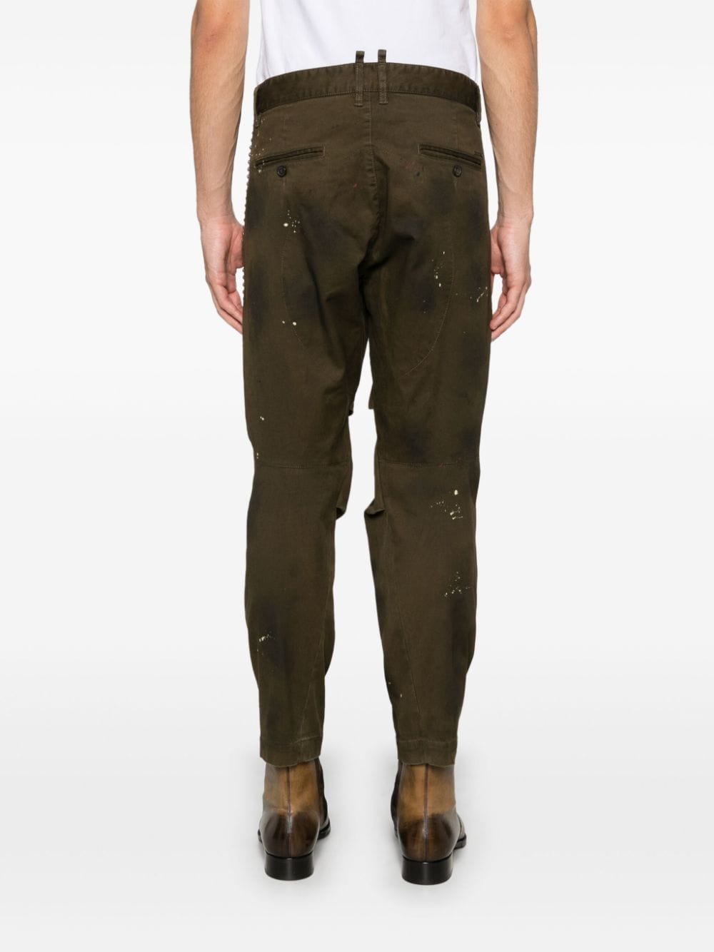 Shop Dsquared2 Stud-embellished Tapered Trousers In Green