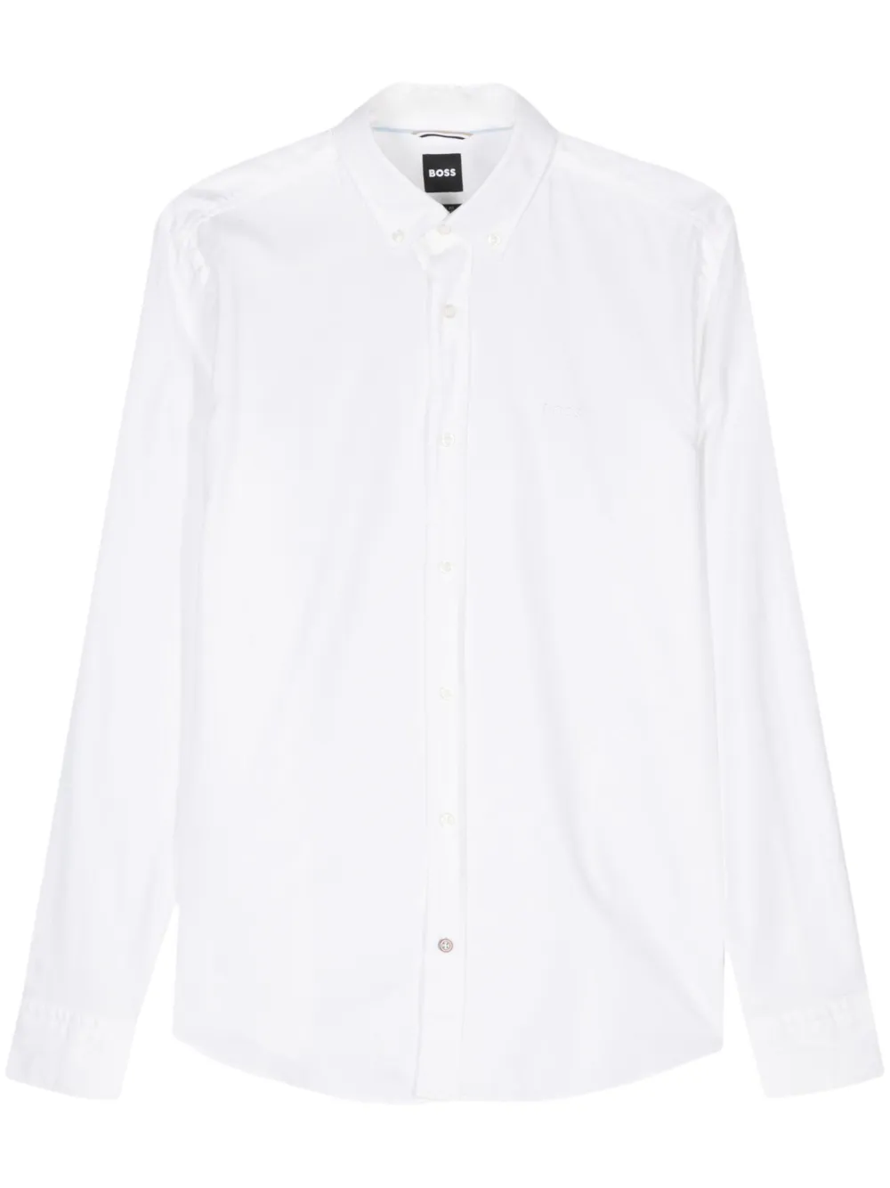 BOSS logo-embroidered shirt – White