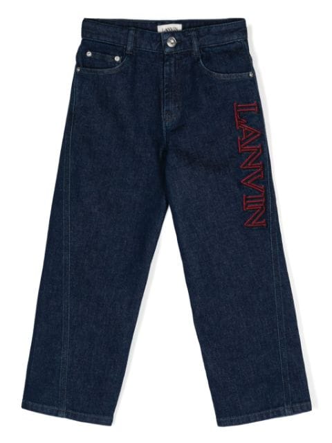 Lanvin Enfant logo-embroidered jeans