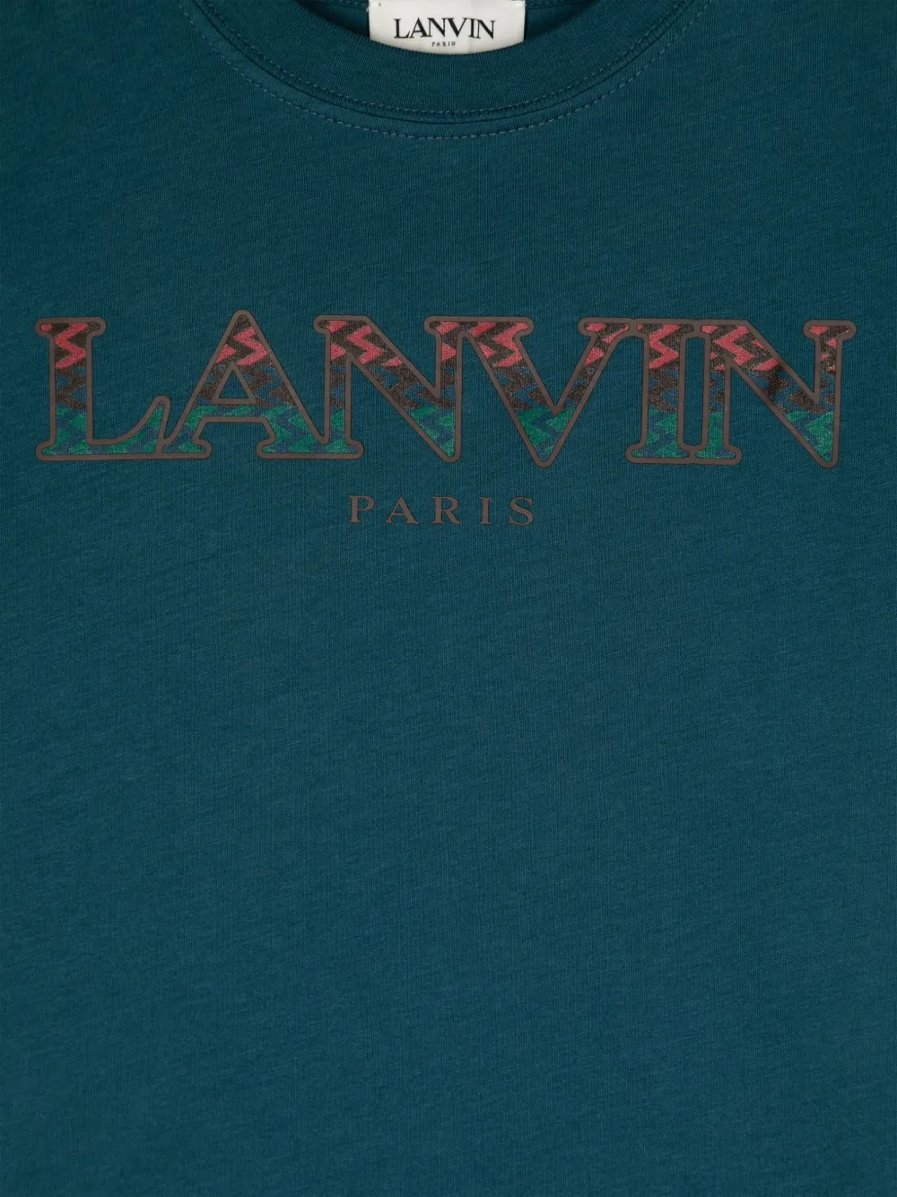 Lanvin Enfant T-shirt met rubberen logo Blauw