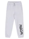 MSGM Kids logo-print track pants - Grey