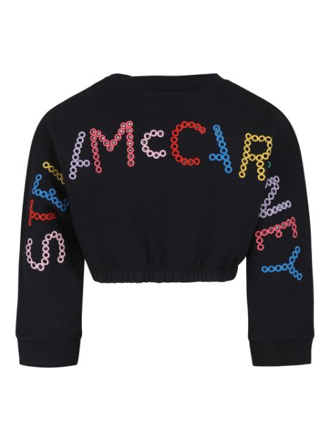 Stella McCartney Kids sudadera con logo bordado