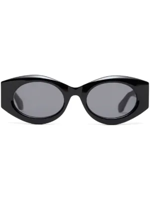 MONCLER ブラックラウンドフレームサングラス Moncler Eyewear ラウンドフレーム サングラス | ブラック | FARFETCH JP