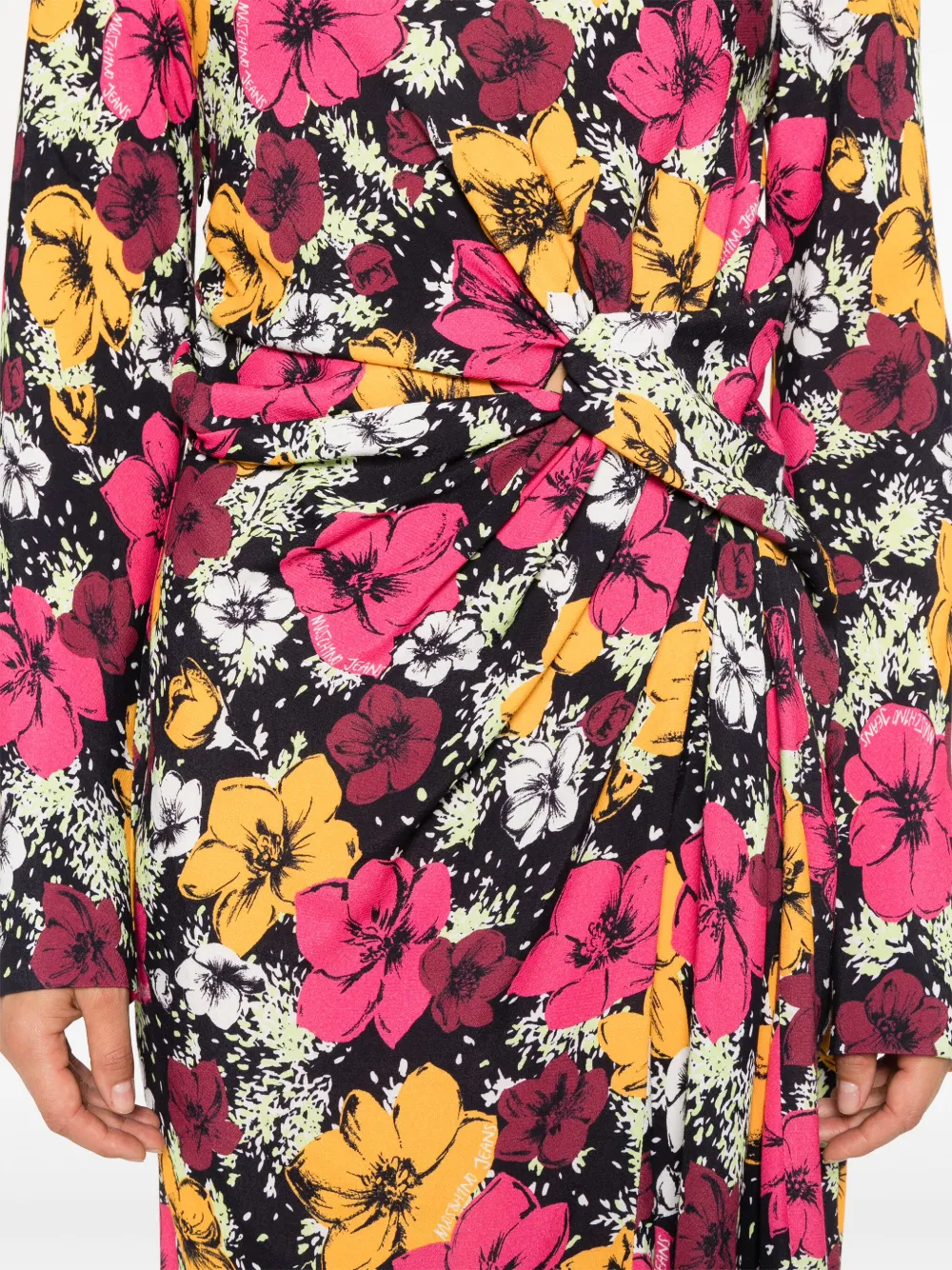 MOSCHINO JEANS Jurk met bloemenprint Zwart