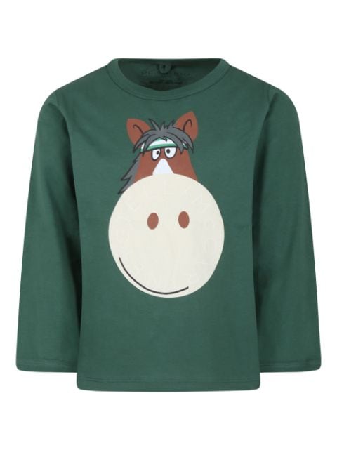 Stella McCartney Kids donkey-print organic cotton T-shirt