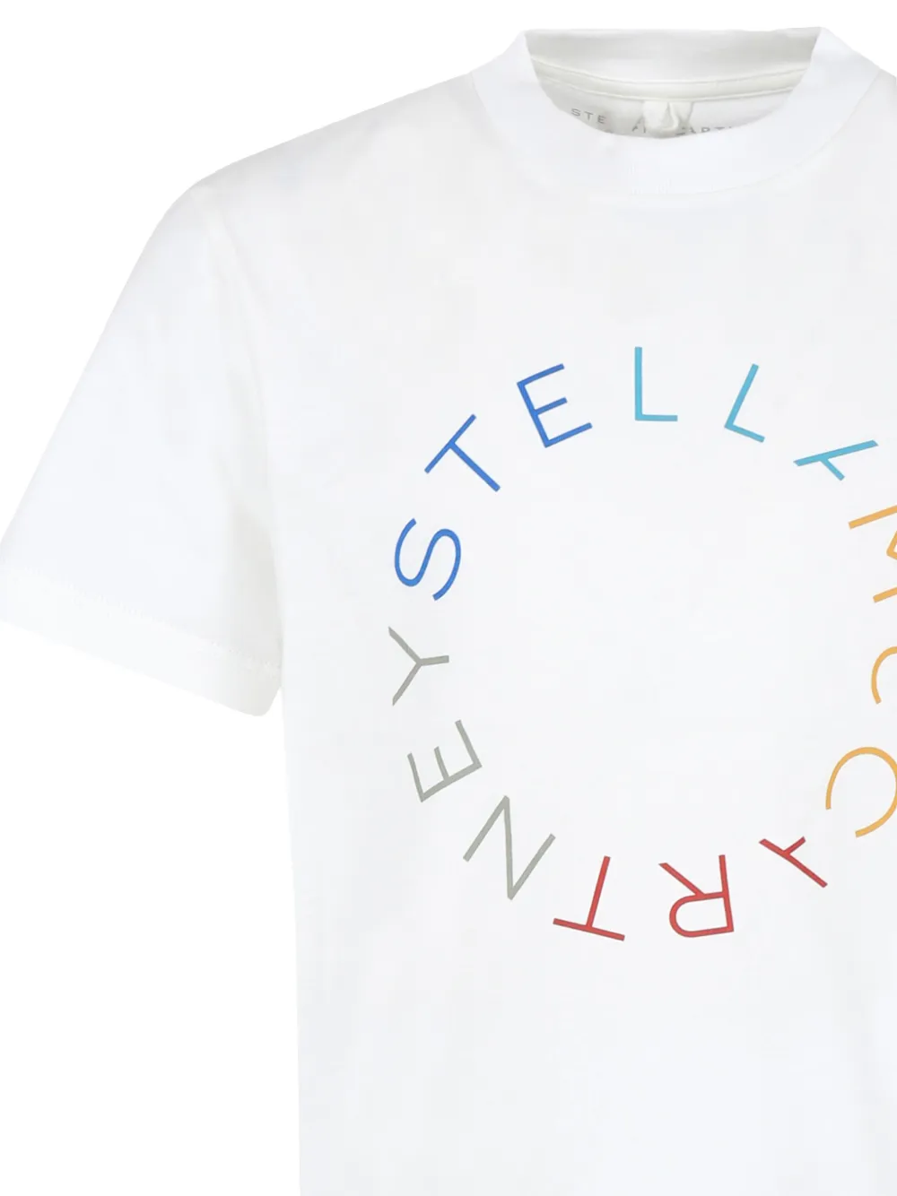 Stella McCartney Kids Circle T-shirt met logoprint Wit