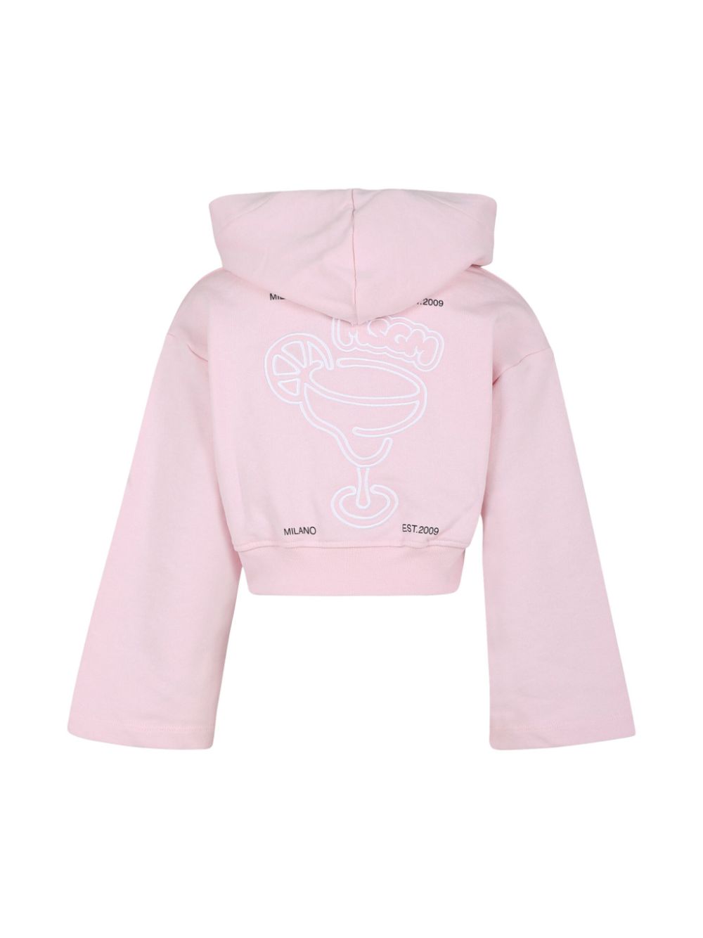 MSGM Kids logo-embroidered hoodie - Roze