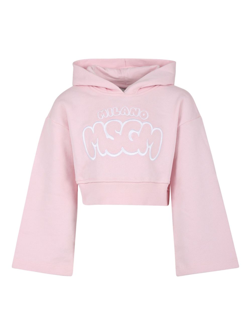 MSGM Kids Hoodie met geborduurd logo Roze