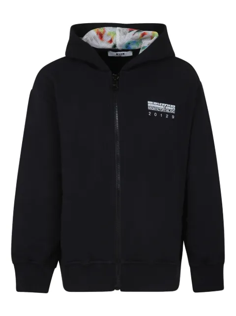 MSGM Kids logo-print zip-up hoodie