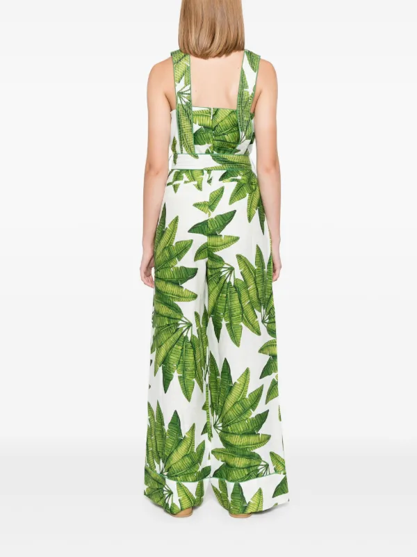 Green leaf jumpsuit deals