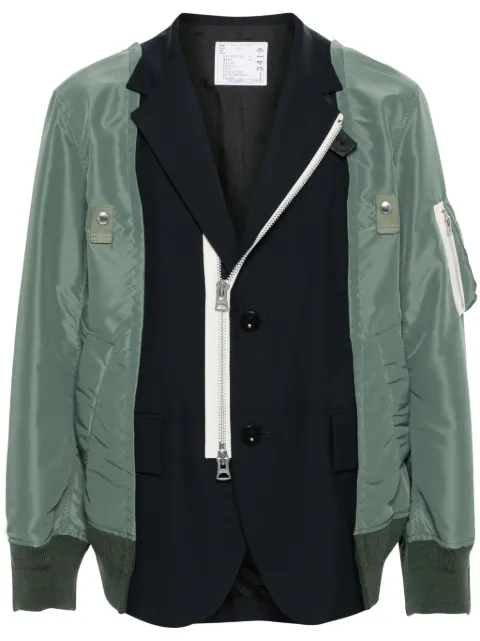 sacai chamarra con paneles estilo traje
