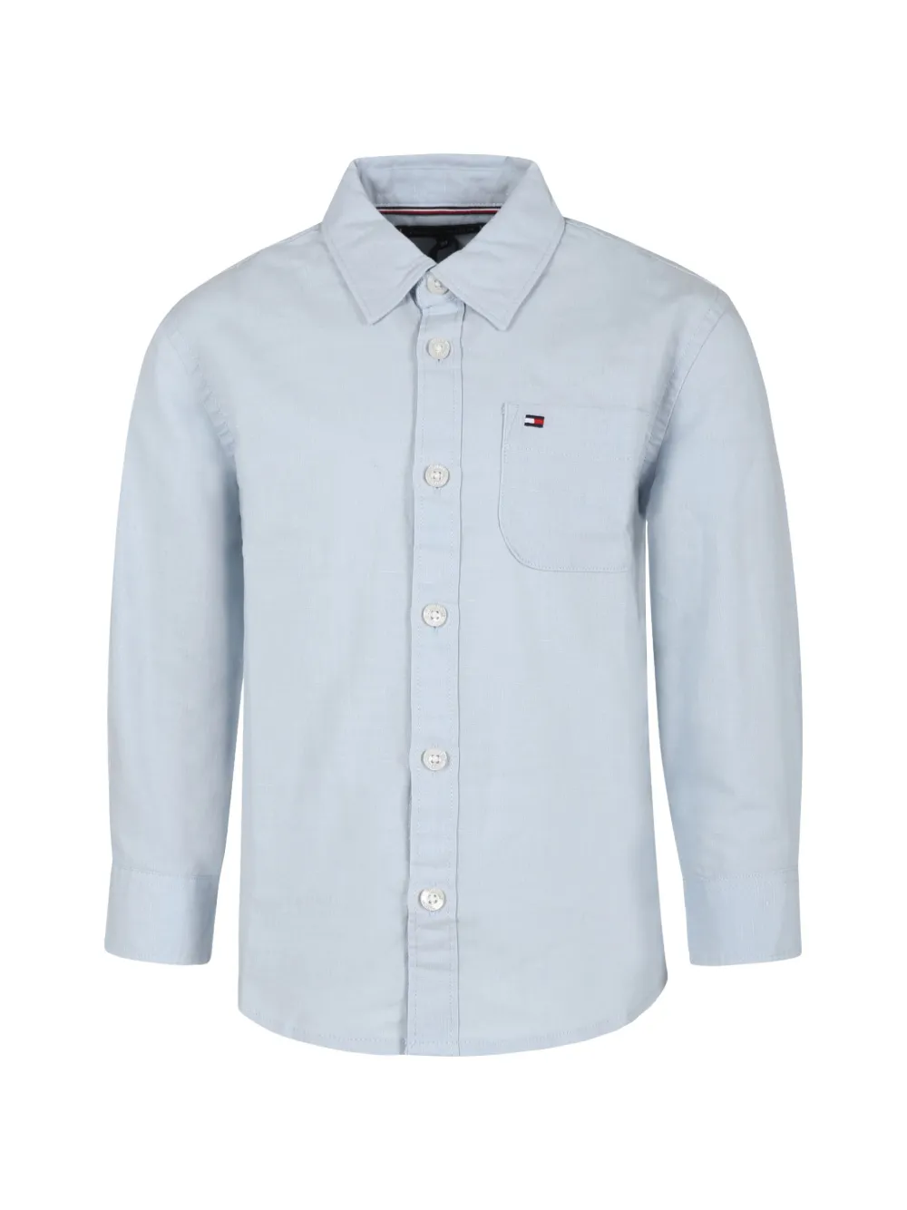 Tommy Hilfiger Junior Flag-embroidered Shirt In Blue