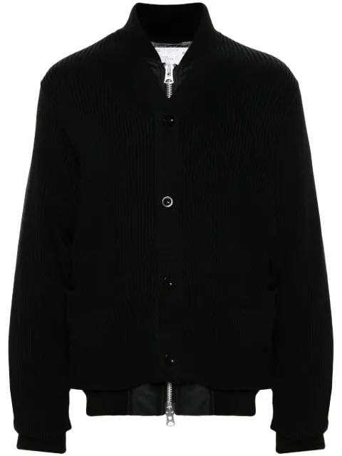 sacai layered bomber jacket