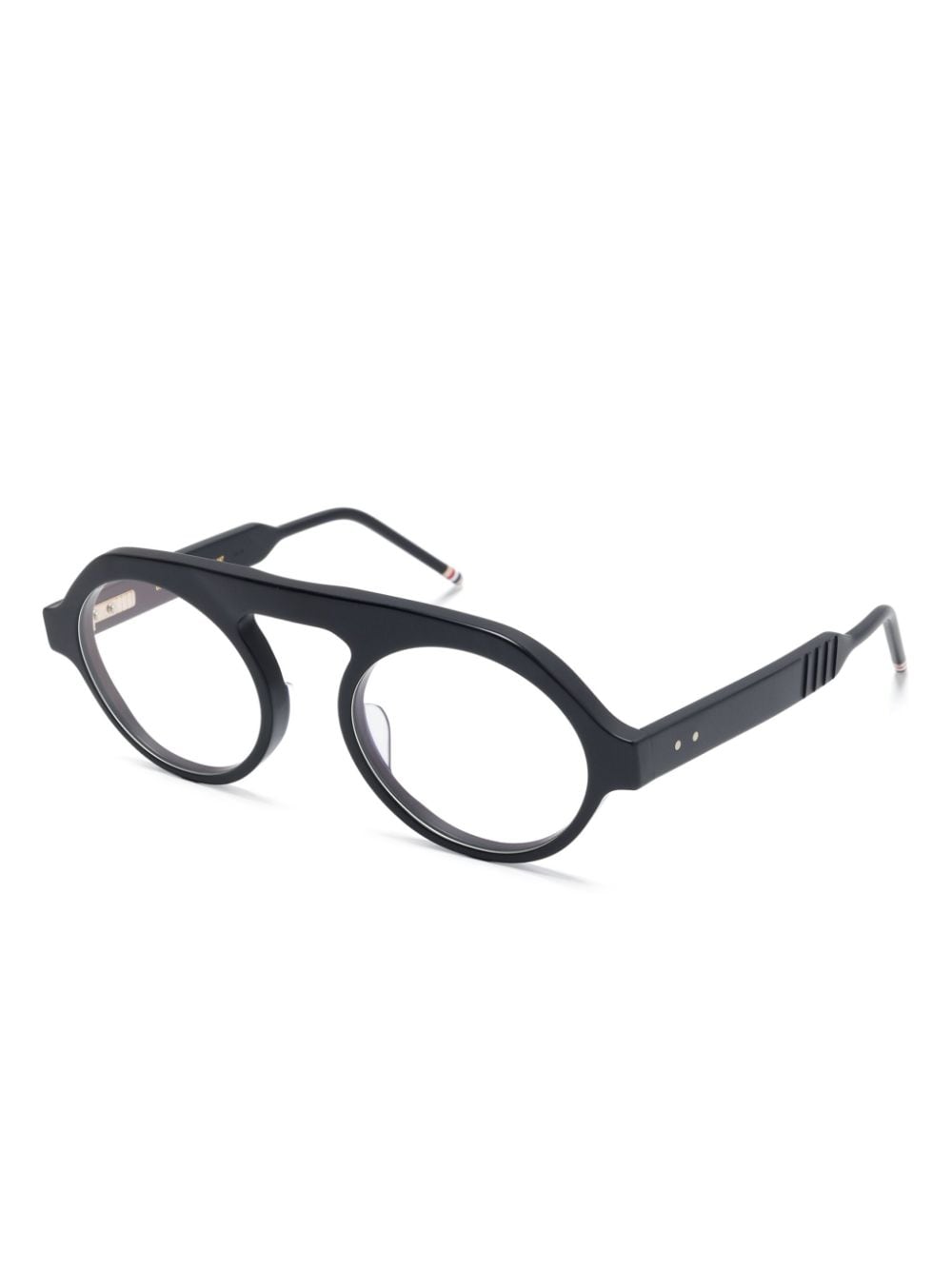 Thom Browne Eyewear Zonnebril met RWB-streep - Zwart