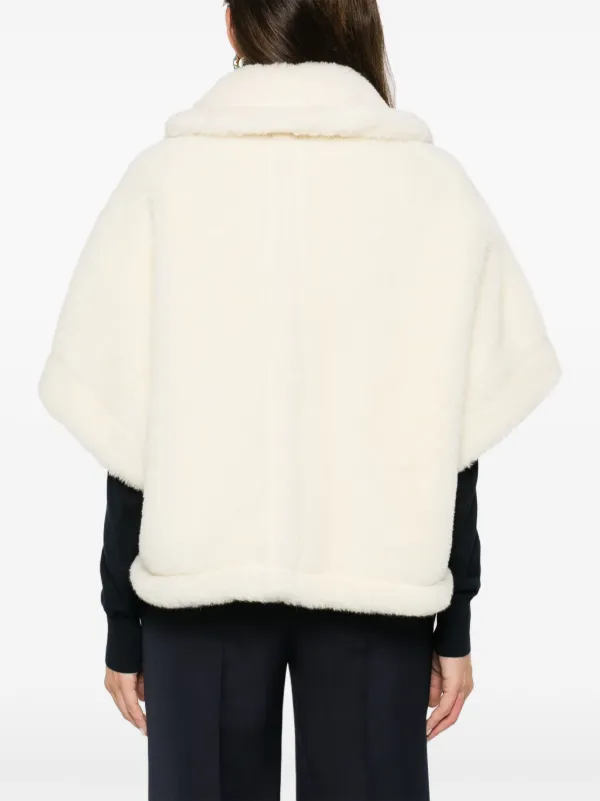 Max Mara Newterzo Cape | White | FARFETCH